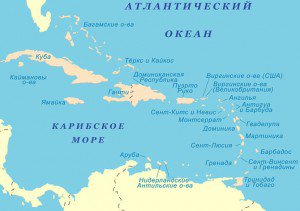 Карта Карибского региона